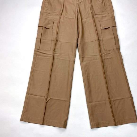 Vince Wide Leg Cargo Trouser Women‎ 12 EUC Pockets Lightweight Pants Zip Closure - Picture 4 of 13